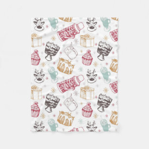 Farbenfrohe Weihnachtsmuster Fleecedecke