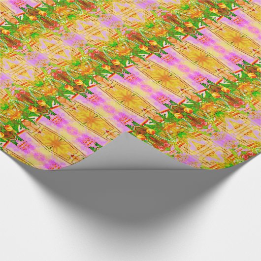 Farbenfrohe Weihnachtsmuster Geschenkpapier (Ecke)