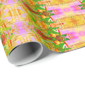 Farbenfrohe Weihnachtsmuster Geschenkpapier (Rolleneckpunkt)