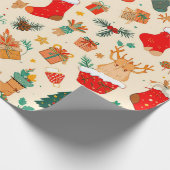 Farbenfrohe Weihnachtsmuster Geschenkpapier (Ecke)