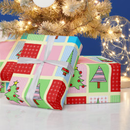Farbenfrohe Weihnachtsmuster Geschenkpapier