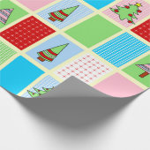 Farbenfrohe Weihnachtsmuster Geschenkpapier (Ecke)