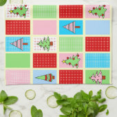 Farbenfrohe Weihnachtsmuster Geschirrtuch (Gefaltet)