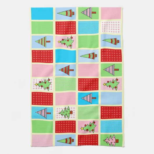 Farbenfrohe Weihnachtsmuster Geschirrtuch (Vertikal)