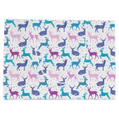 Farbenfrohe Weihnachtsmuster Große Geschenktüte (Rückseite)