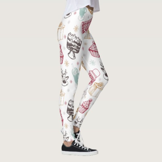 Farbenfrohe Weihnachtsmuster Leggings (Rechts)