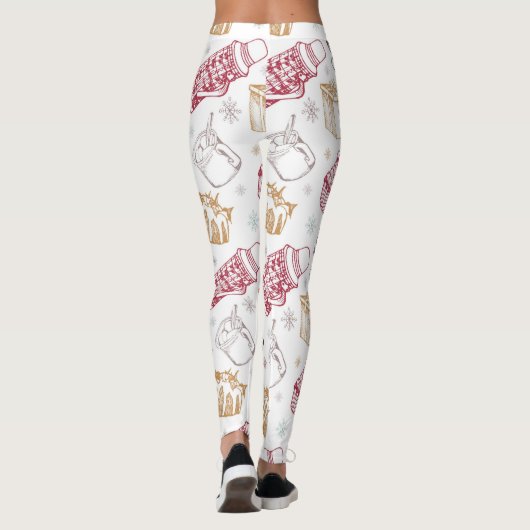 Farbenfrohe Weihnachtsmuster Leggings (Rückseite)