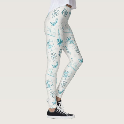 Farbenfrohe Weihnachtsmuster Leggings (Rechts)