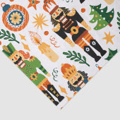 Farbenfrohe Weihnachtsmuster mit Nutcrackern Seidenpapier (Detail)