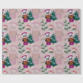 Farbenfrohe Weihnachtsmuster Niedlicher Weihnachts Geschenkpapier (Flach)