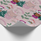 Farbenfrohe Weihnachtsmuster Niedlicher Weihnachts Geschenkpapier (Ecke)