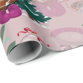 Farbenfrohe Weihnachtsmuster Niedlicher Weihnachts Geschenkpapier (Rolleneckpunkt)