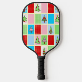 Farbenfrohe Weihnachtsmuster Pickleball Schläger
