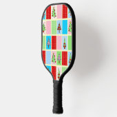 Farbenfrohe Weihnachtsmuster Pickleball Schläger (Links)