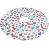 Farbenfrohe Weihnachtsmuster Polyester Weihnachtsbaumdecke (Schrägansicht)