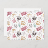 Farbenfrohe Weihnachtsmuster Postkarte (Vorne/Hinten)