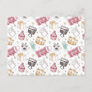 Farbenfrohe Weihnachtsmuster Postkarte