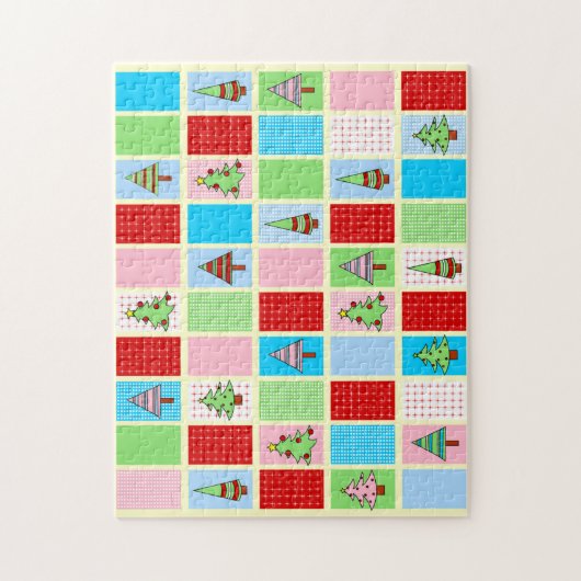 Farbenfrohe Weihnachtsmuster Puzzle (Vertikal)
