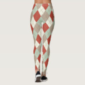 Farbenfrohe Weihnachtsmuster, Raute Muster Leggings (Rückseite)