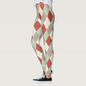 Farbenfrohe Weihnachtsmuster, Raute Muster Leggings (Links)