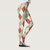 Farbenfrohe Weihnachtsmuster, Raute Muster Leggings (Rechts)