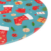 Farbenfrohe Weihnachtsmuster Schneidebrett (Ecke)