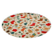 Farbenfrohe Weihnachtsmuster Schneidebrett (Ecke)