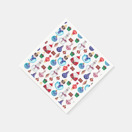 Farbenfrohe Weihnachtsmuster Serviette (Ecke)