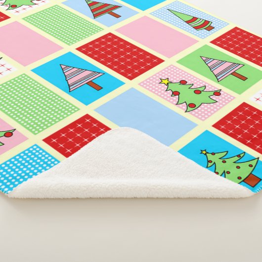 Farbenfrohe Weihnachtsmuster Sherpadecke (3/4)