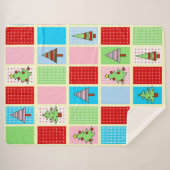 Farbenfrohe Weihnachtsmuster Sherpadecke (Vorderseite (Horizontal))
