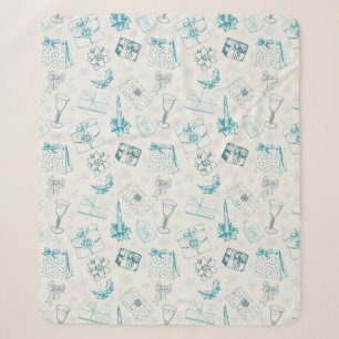 Farbenfrohe Weihnachtsmuster Sherpadecke