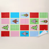 Farbenfrohe Weihnachtsmuster Strandtuch (Vorderseite)