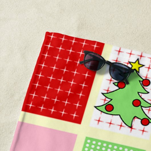 Farbenfrohe Weihnachtsmuster Strandtuch (Beispiel)