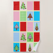Farbenfrohe Weihnachtsmuster Strandtuch (Vorderseite)