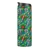 Farbenfrohe Weihnachtsmuster Thermosbecher (Nach rechts gedreht)