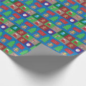 Farbenfrohe Weihnachtsmuster-Wrapping Papier Geschenkpapier (Ecke)