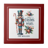 Farbenfrohe Weihnachtsnachtsnachtscreme Fliese (Vorderseite)