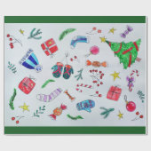 Farbenfrohe Weihnachtsobjekte auf der Seite W Geschenkpapier (Flach)