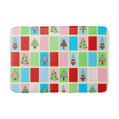 Farbenfrohe Weihnachtsplätze Badematte (Vorderseite)
