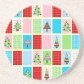 Farbenfrohe Weihnachtsplätze Getränkeuntersetzer (Vorne)