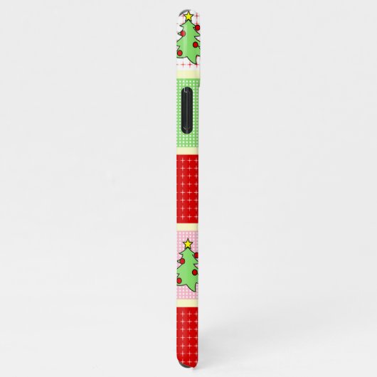 Farbenfrohe Weihnachtsplätze iPhone Hülle (Rechte Seite)