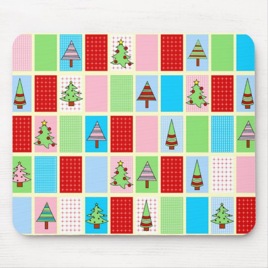 Farbenfrohe Weihnachtsplätze Mousepad (Vorne)