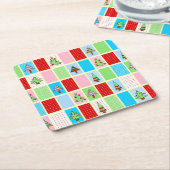 Farbenfrohe Weihnachtsplätze Rechteckiger Pappuntersetzer (angewinkelt)