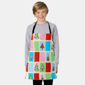 Farbenfrohe Weihnachtsplätze Schürze (Getragen)