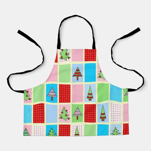 Farbenfrohe Weihnachtsplätze Schürze (Vorderseite)