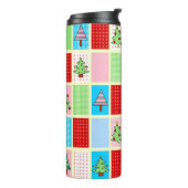 Farbenfrohe Weihnachtsplätze Thermosbecher (Nach links gedreht)