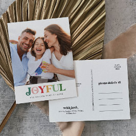 Farbenfrohe Weihnachtsportrait Foto Feiertagspostkarte