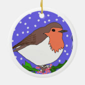 Farbenfrohe Weihnachtsrobbe Traditionell Keramik Ornament (Hinten)