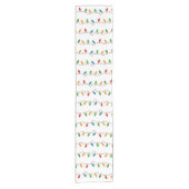 Farbenfrohe Weihnachtssaitenlichter | Rustikaler U Kurzer Tischläufer (Vorderseite)