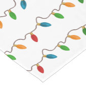 Farbenfrohe Weihnachtssaitenlichter | Rustikaler U Kurzer Tischläufer (Ecke)